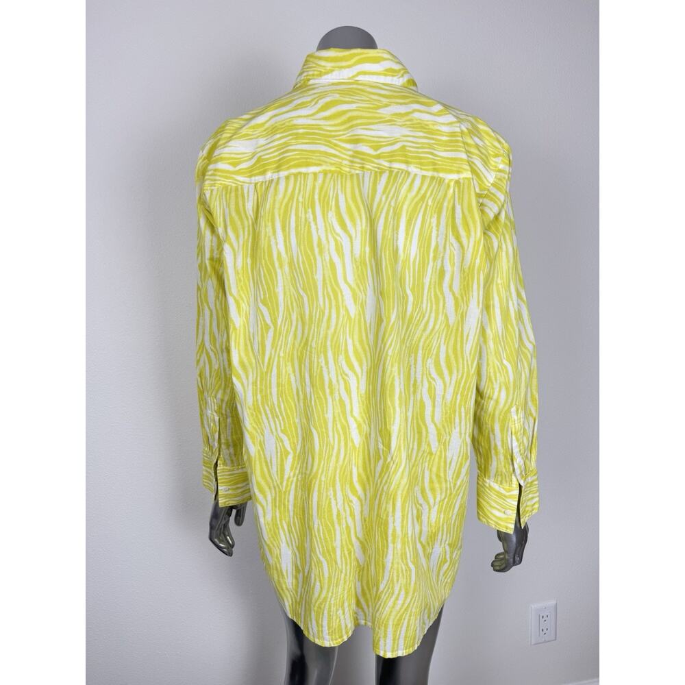 Seafolly Beach Shirt Women’s Small Zebra Resort Coverup In Celery swim - Picture 5 of 10